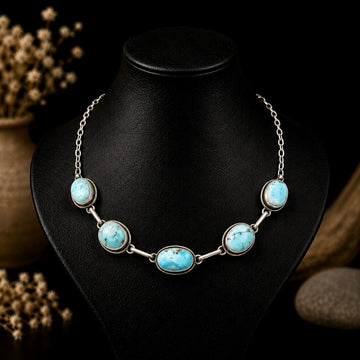 Golden Hills Turquoise choker handcrafted by Native American artist Scott Skeets