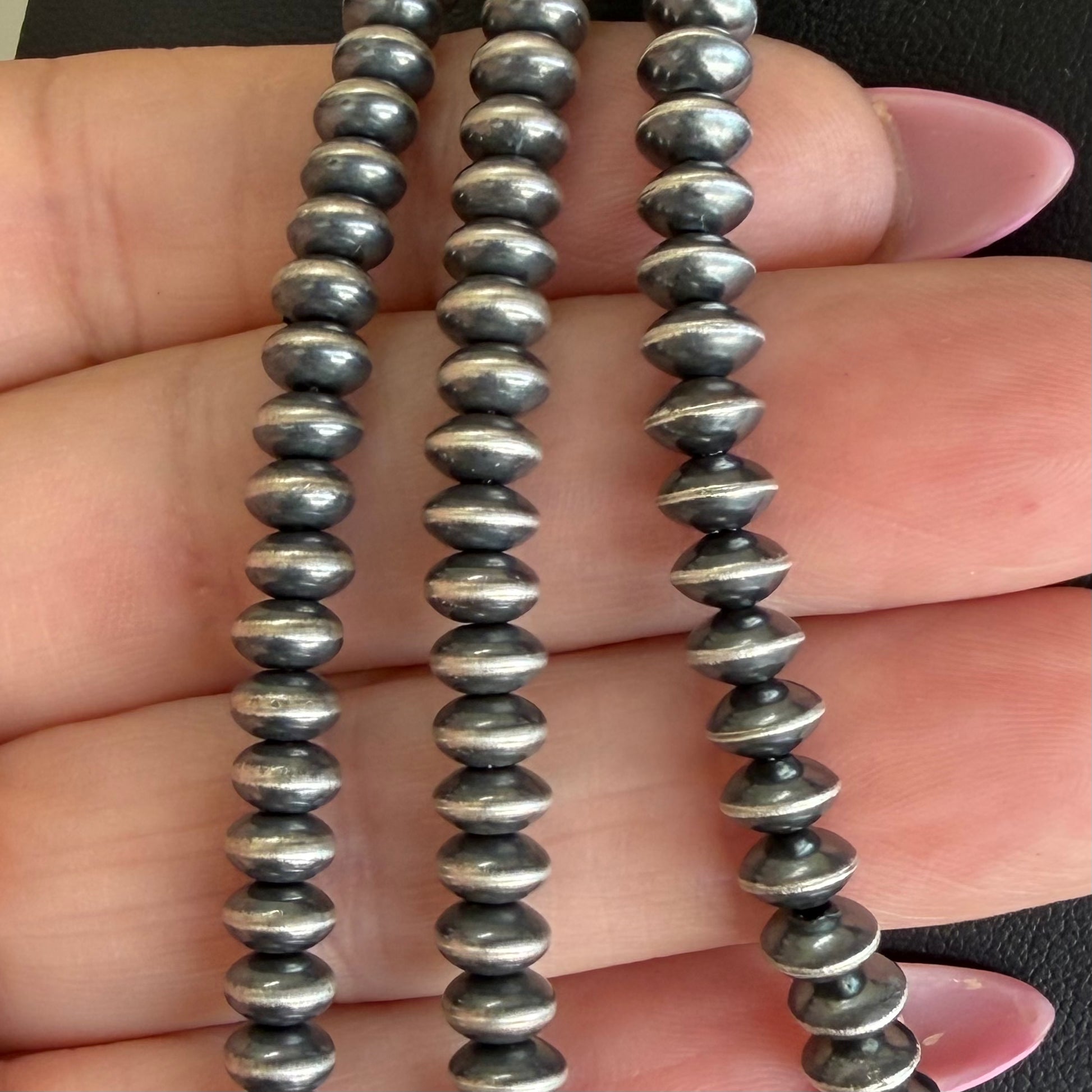 Sterling Silver Handcrafted navajo pearls handcrafted by Native American artist LaVina Dawes