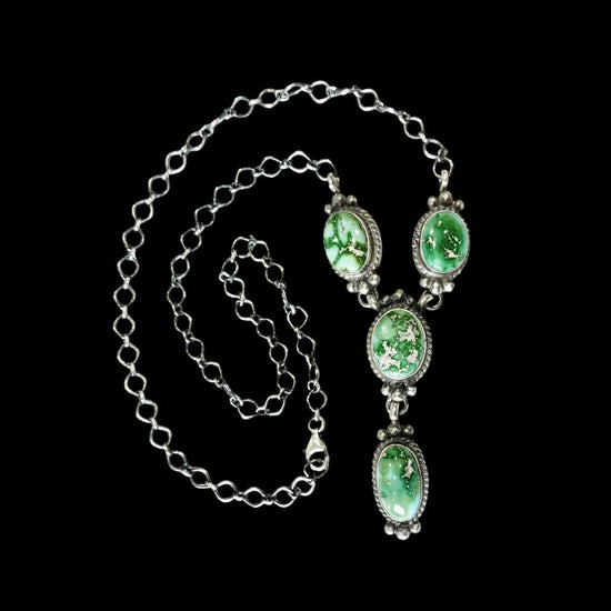 Sonoran Gold Turquoise lariat handcrafted by Native American artist Robert Martinez