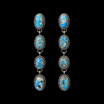 Blue Ridge Turquoise earrings handcrafted by Native American artist Artist D