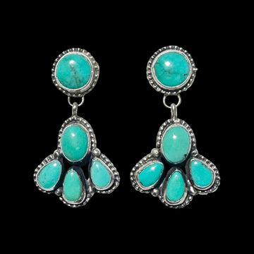 Campitos Turquoise earrings handcrafted by Native American artist Ella Peters