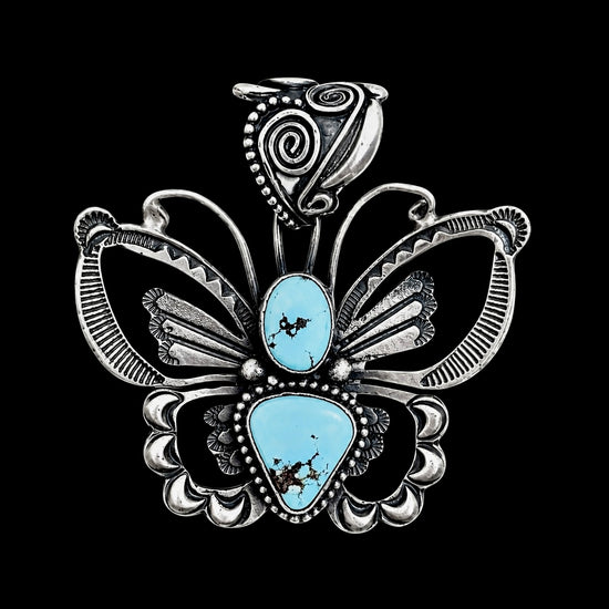 Golden Hills Turquoise pendant handcrafted by Native American artist Shawn Cayatineto