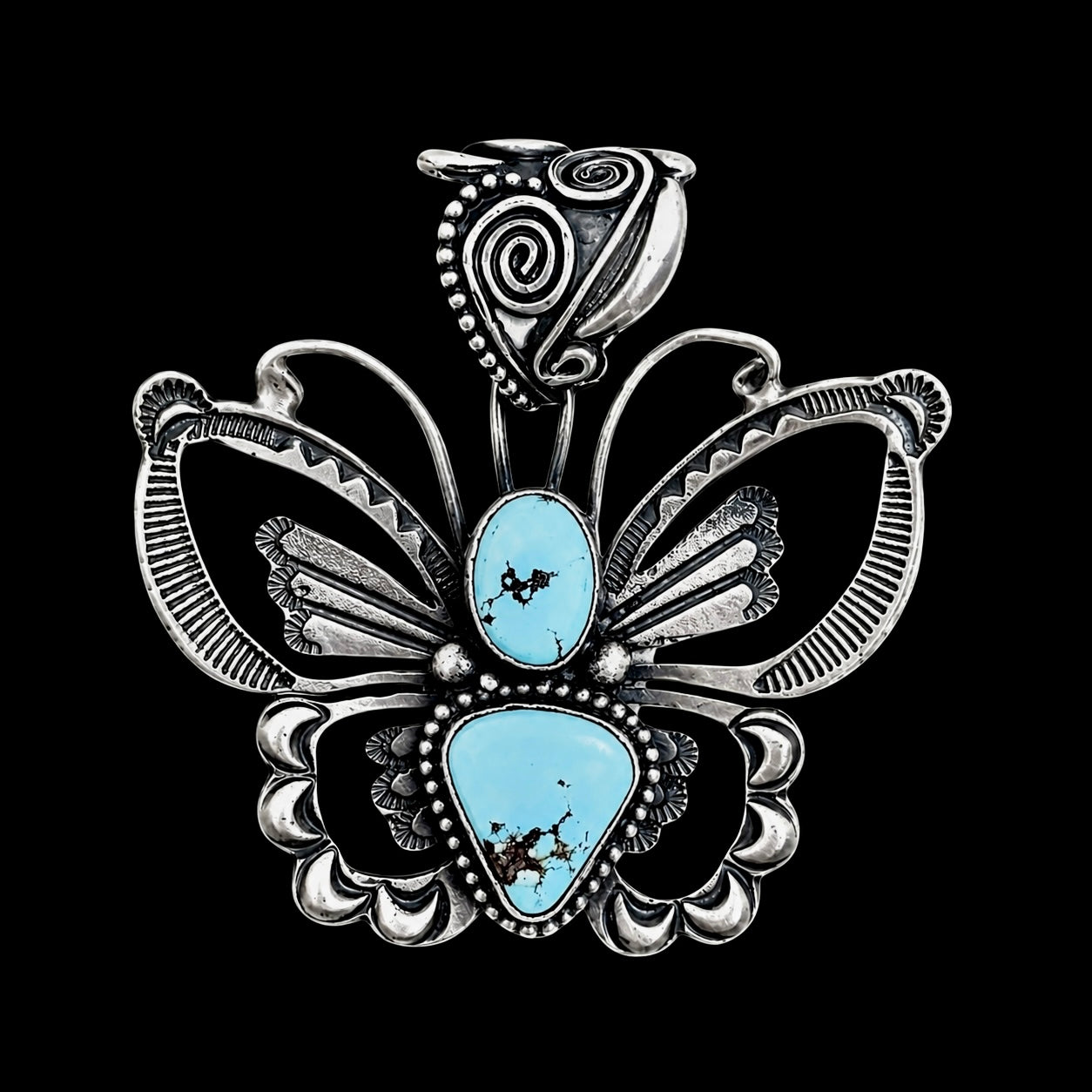 Golden Hills Turquoise pendant handcrafted by Native American artist Shawn Cayatineto