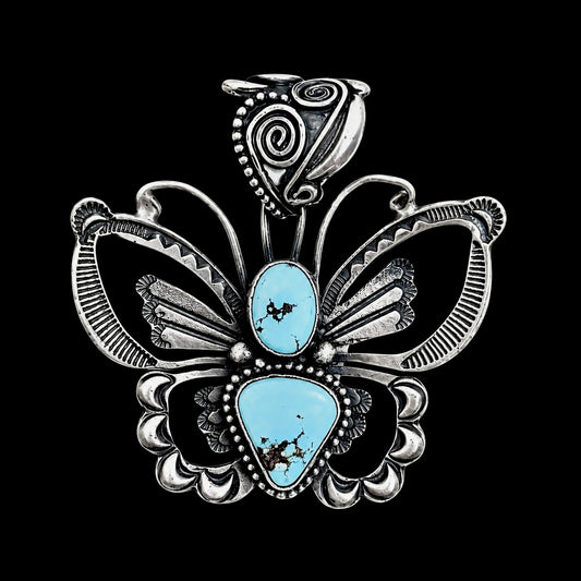 Golden Hills Turquoise pendant handcrafted by Native American artist Shawn Cayatineto