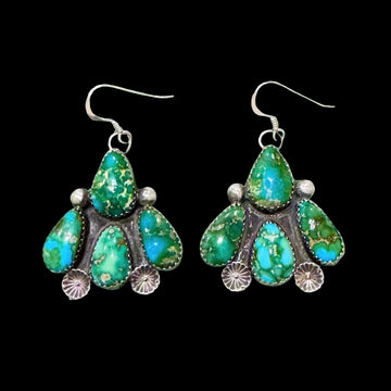 Sonoran Gold Turquoise earrings handcrafted by Native American artist Chris Etsitty