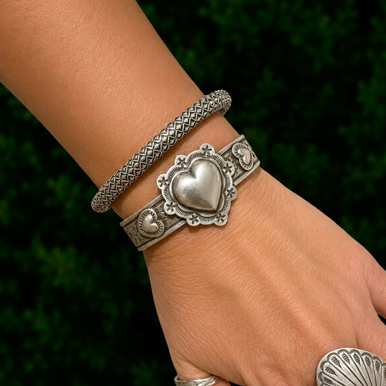 Sterling Silver cuff handcrafted by Native American artist Chris Etsitty
