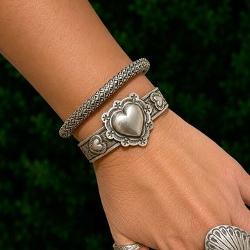 Sterling Silver cuff handcrafted by Native American artist Chris Etsitty