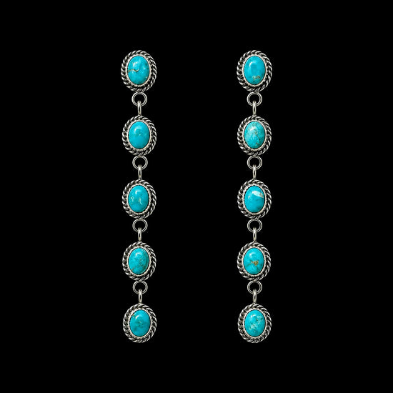 Kingman earrings handcrafted by Native American artist Maxine Ramirez