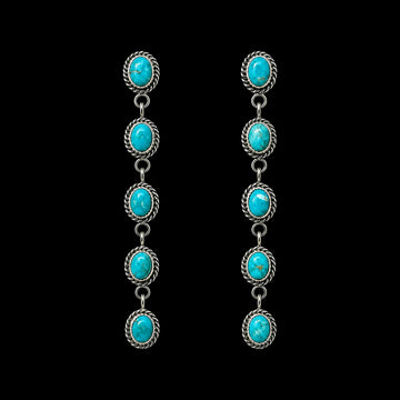 Kingman earrings handcrafted by Native American artist Maxine Ramirez