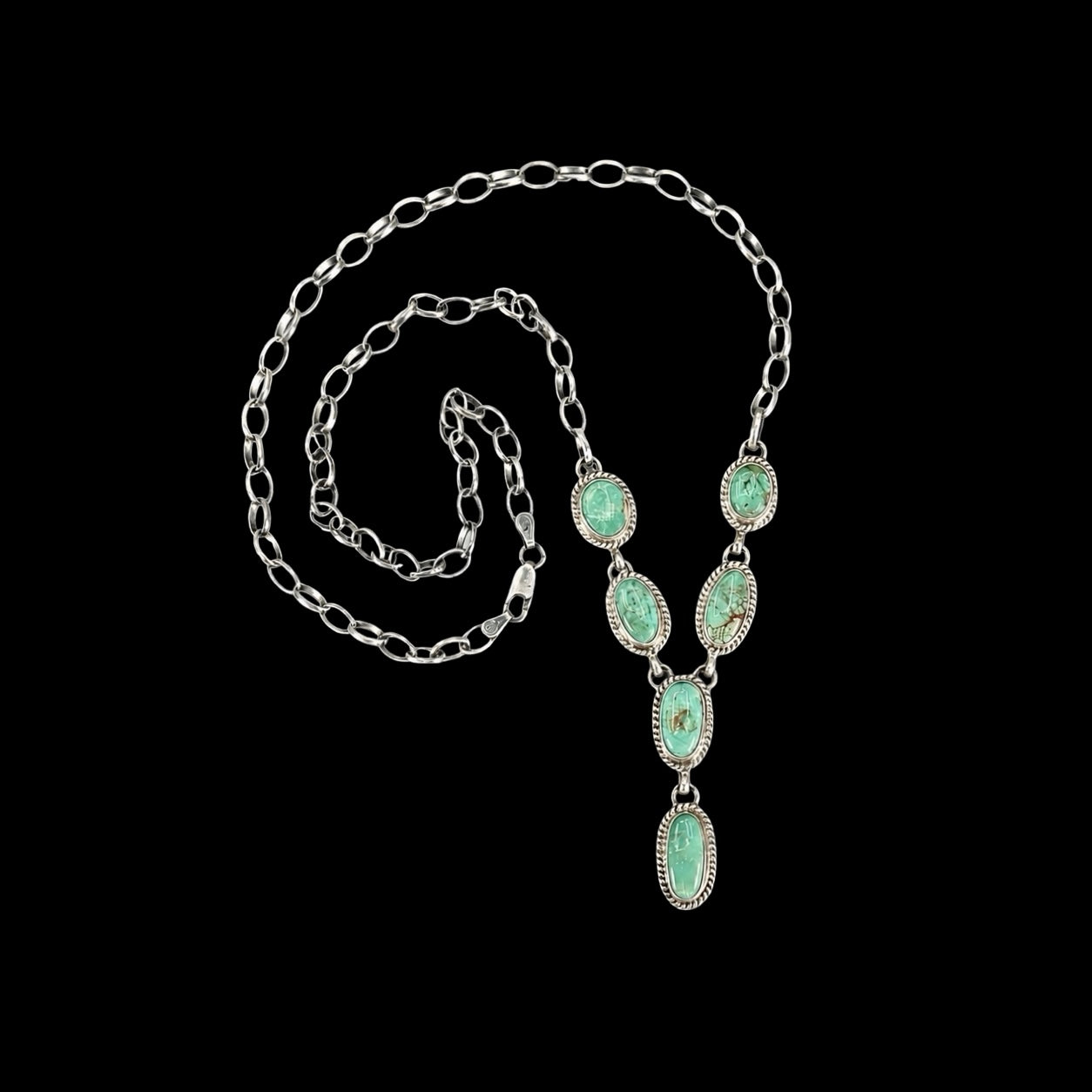 Sonoran Gold Turquoise lariat handcrafted by Native American artist Alice McShirley