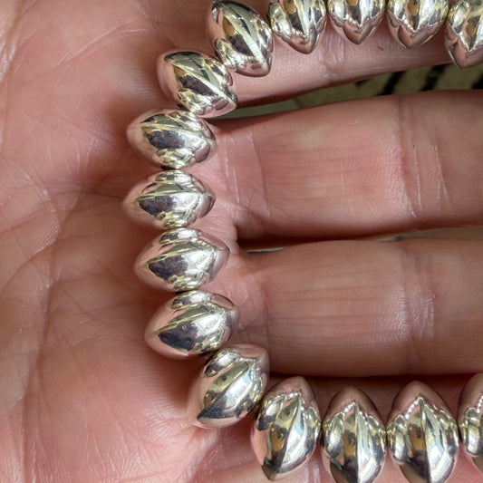 Sterling Silver navajo pearl bracelets handcrafted by Native American artist Lavina Dawes