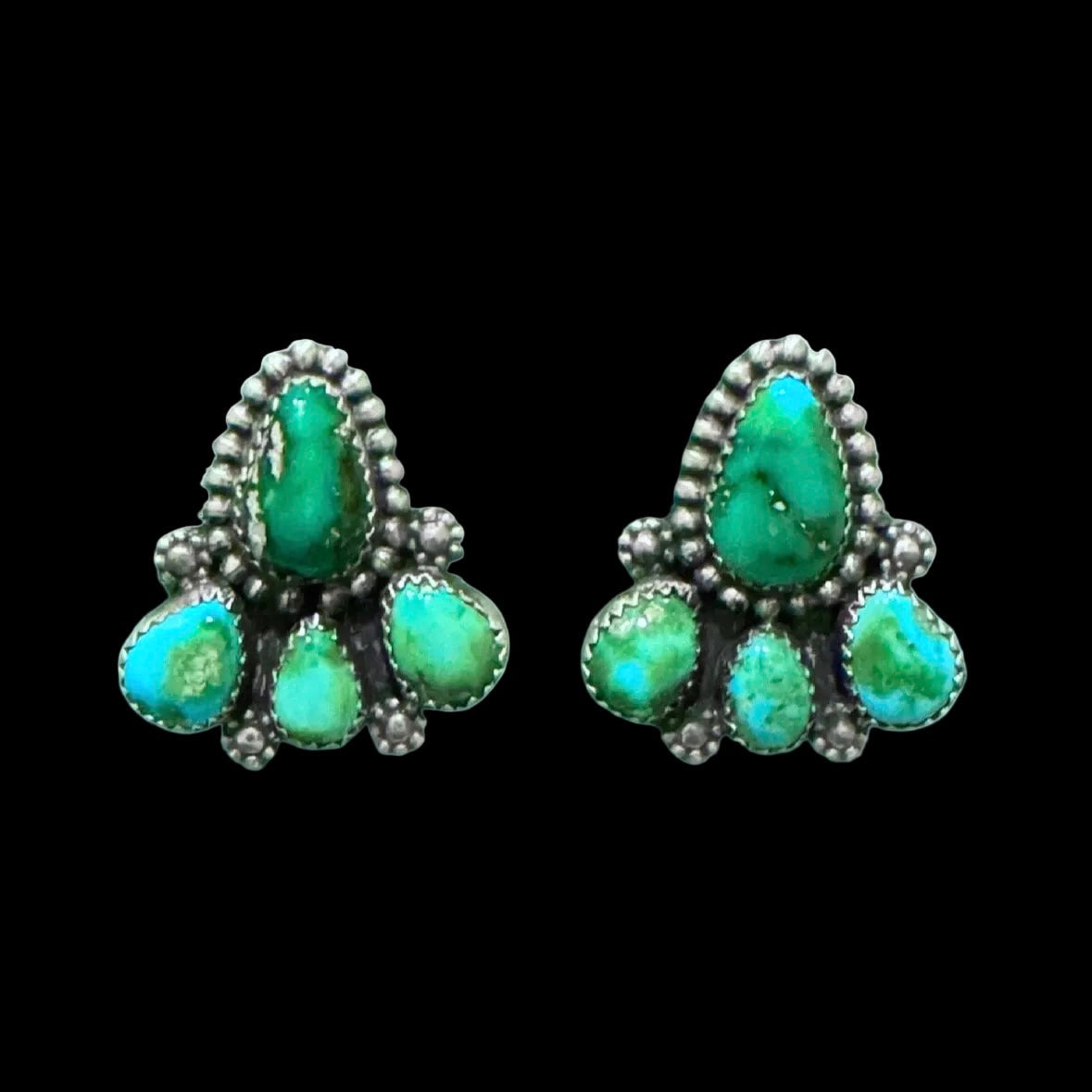 Sonoran Gold Turquoise earrings handcrafted by Native American artist Chris Etsitty