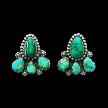 Sonoran Gold Turquoise earrings handcrafted by Native American artist Chris Etsitty