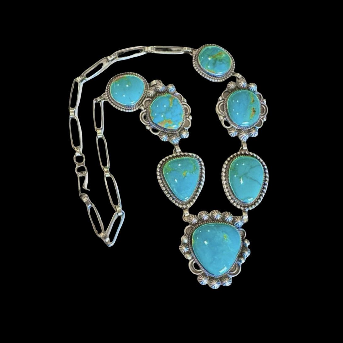 Armenian Turquoise necklace handcrafted by Native American artist Mary Ellen