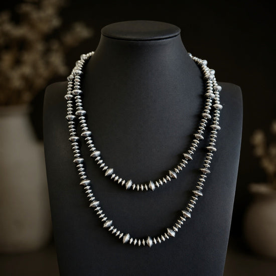 Sterling Silver Handcrafted navajo pearls handcrafted by Native American artist LaVina Dawes