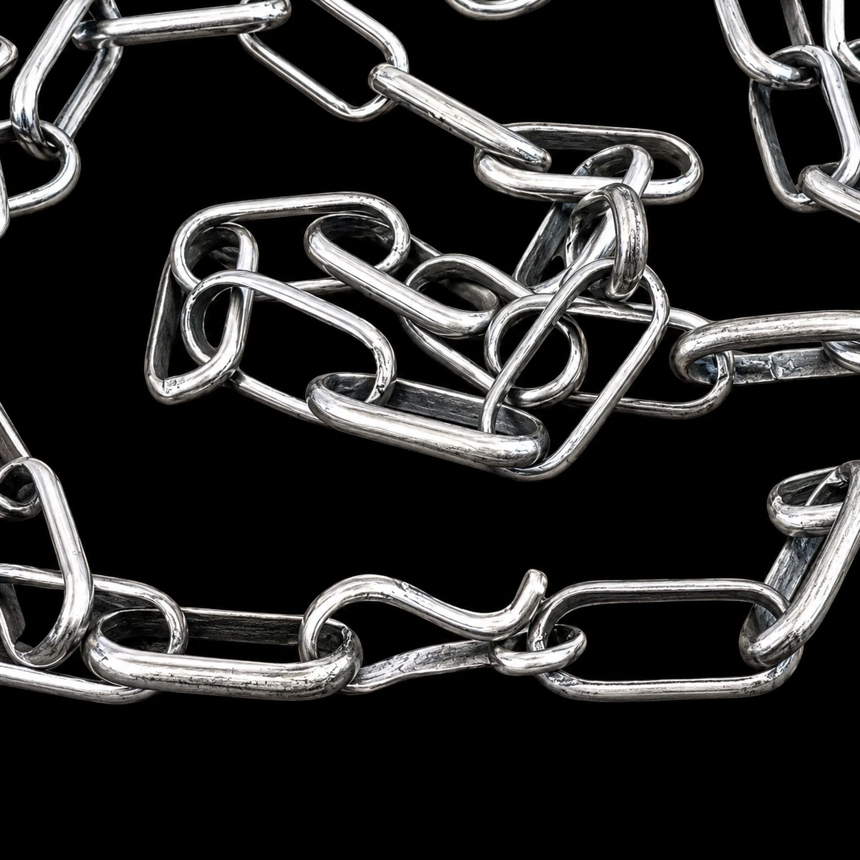 Sterling Silver paperclip necklace handcrafted by Native American artist Lenora Garcia