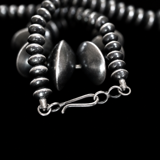 Sterling Silver jacla navajo pearl necklace handcrafted by Native American artist Tonisha Haley
