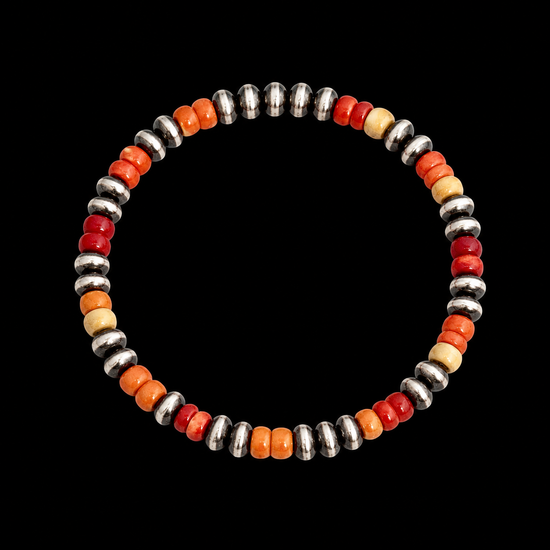 Orange Spiny stretch bracelets Handcrafted by non-native artisan