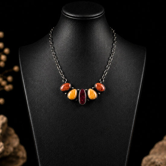 Mixed Spiny Oyster necklace handcrafted by Native American artist Antoinette Martinez