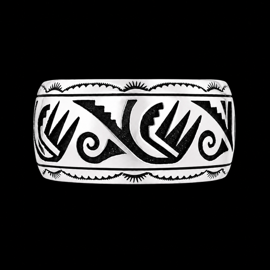 Sterling Silver cuff handcrafted by Native American artist Tommy Singer
