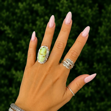 Palomino ring handcrafted by Native American artist Artist “A”