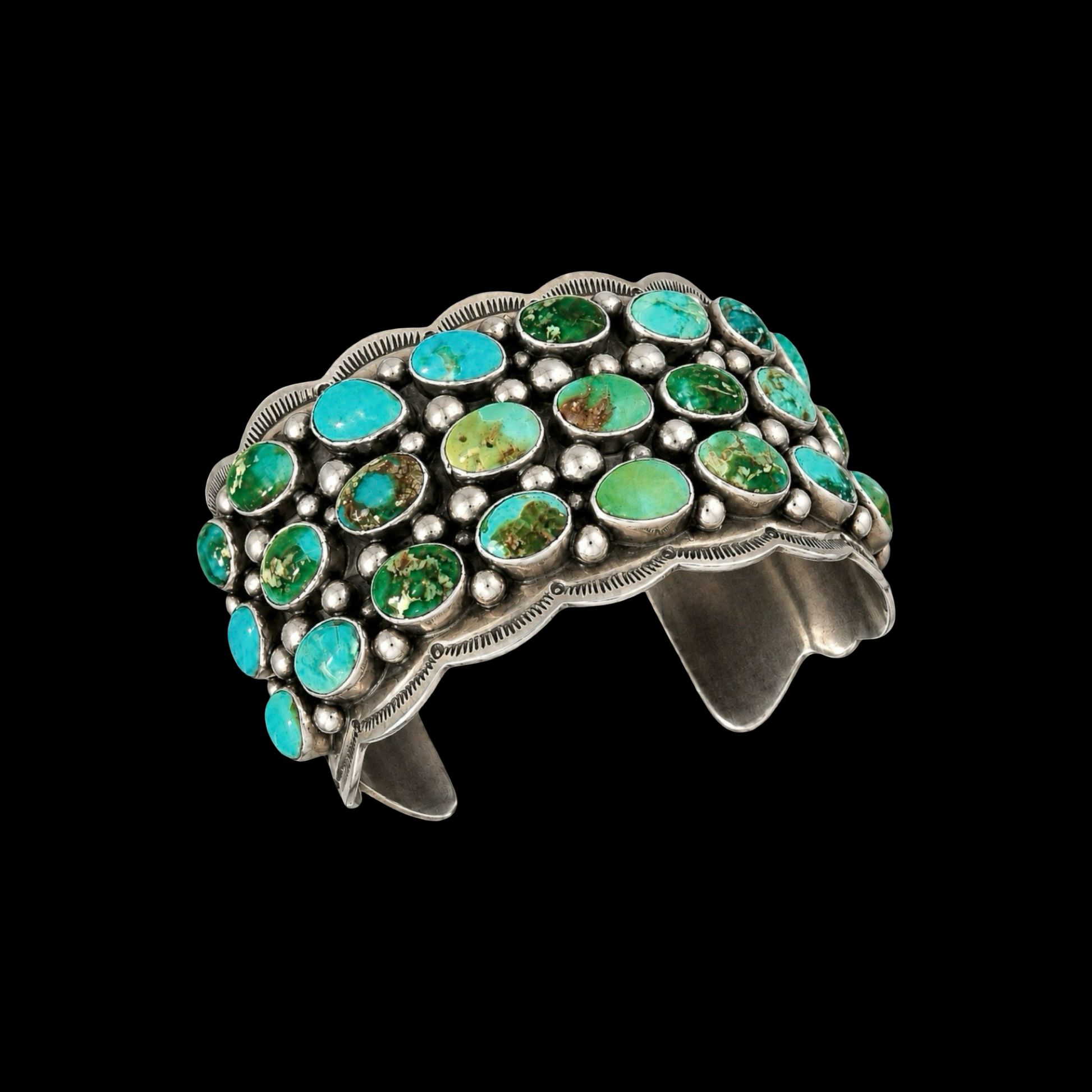 Sonoran Gold Turquoise bracelet handcrafted by Native American artist Tom Lewis