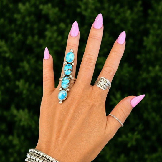 Golden Hills Turquoise ring handcrafted by Native American artist Jo Elias Draper