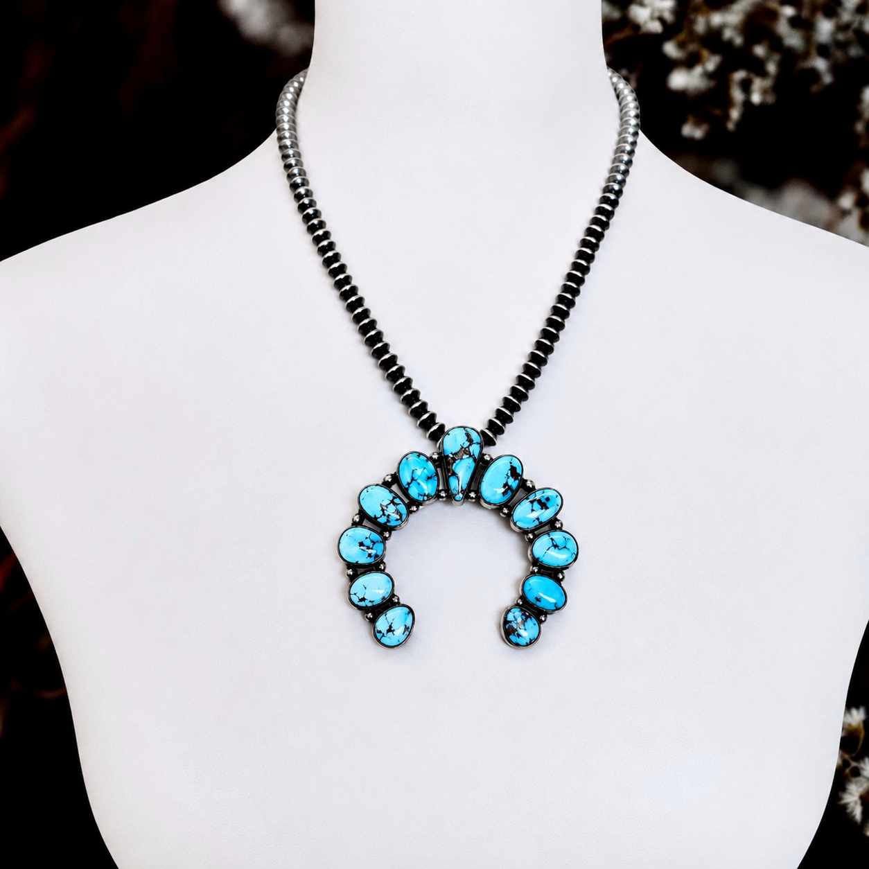 Golden Hills Turquoise pendant handcrafted by Native American artist Bernyse Chavez