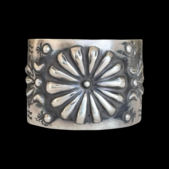 Sterling Silver cuff handcrafted by Native American artist Elvira Bill