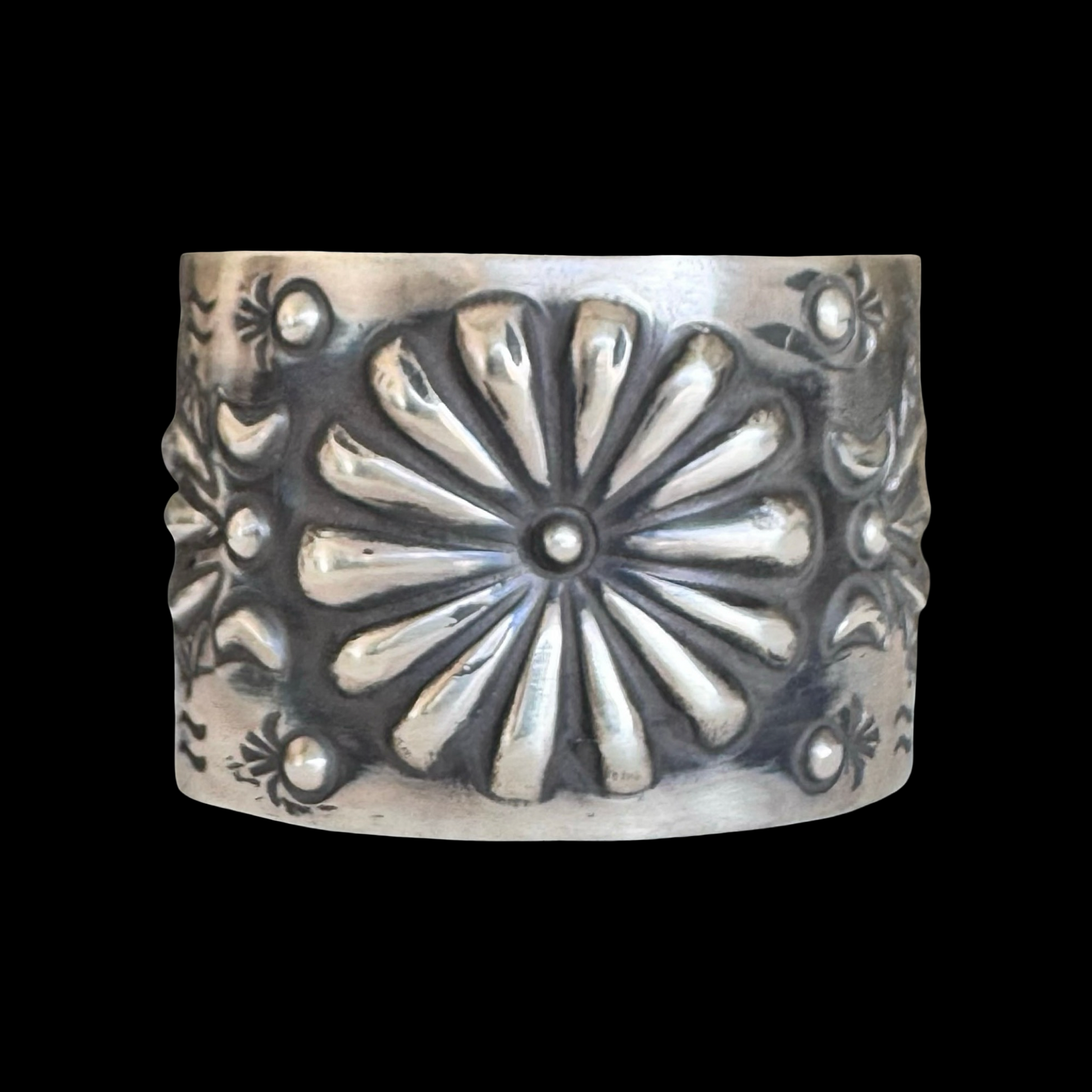 Sterling Silver cuff handcrafted by Native American artist Elvira Bill