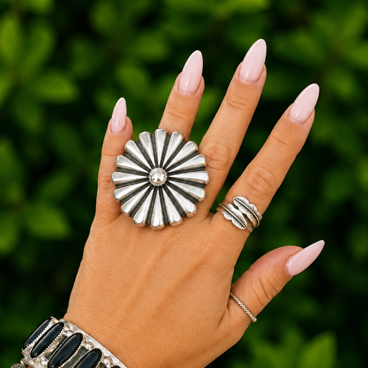 Sterling Silver ring handcrafted by Native American artist Ryan Chee
