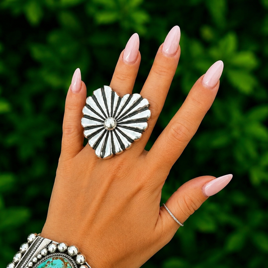 Sterling Silver ring handcrafted by Native American artist Ryan Chee