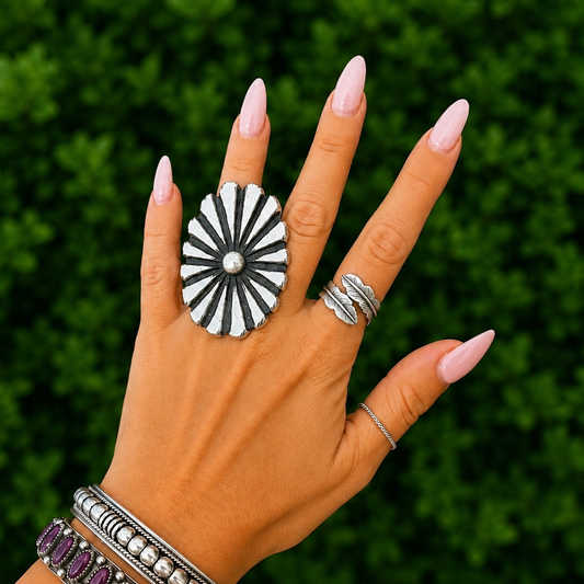 Sterling Silver ring handcrafted by Native American artist Ryan Chee