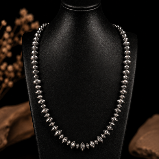 Sterling Silver Handcrafted navajo pearls handcrafted by Native American artist LaVina Dawes