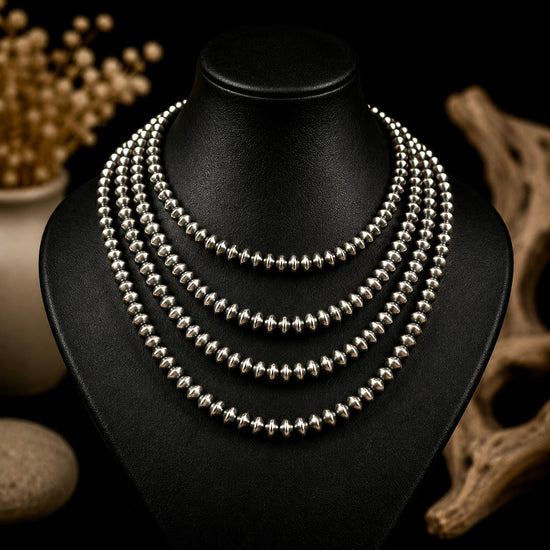 Sterling Silver Handcrafted navajo pearls handcrafted by Native American artist LaVina Dawes