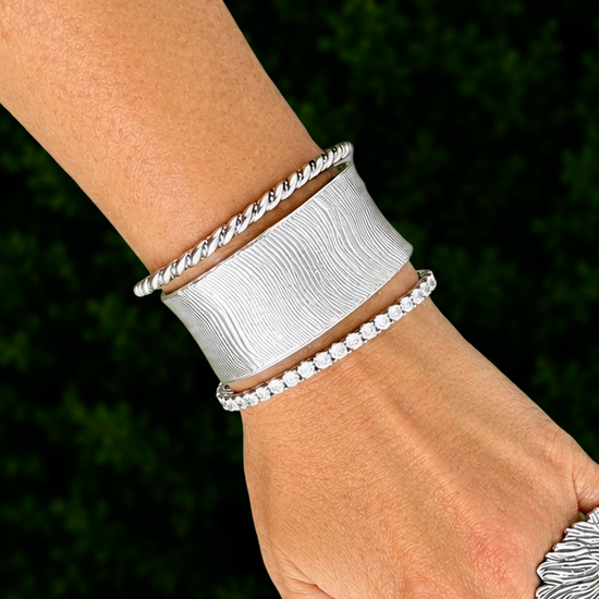 Argentum Silver cuff handcrafted by Native American artist Harold Joe