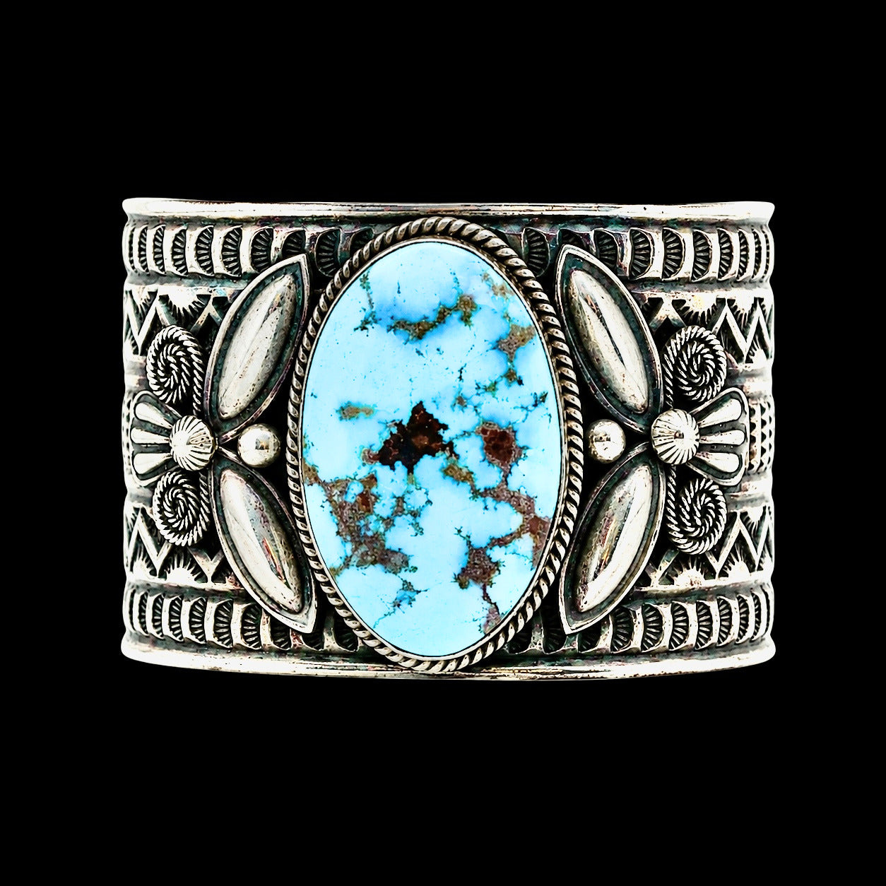 Golden Hills Turquoise bracelet handcrafted by Native American artist Andy Cadman