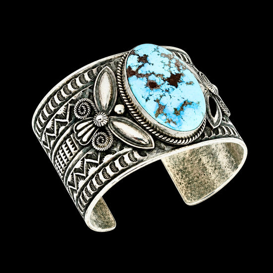 Golden Hills Turquoise bracelet handcrafted by Native American artist Andy Cadman