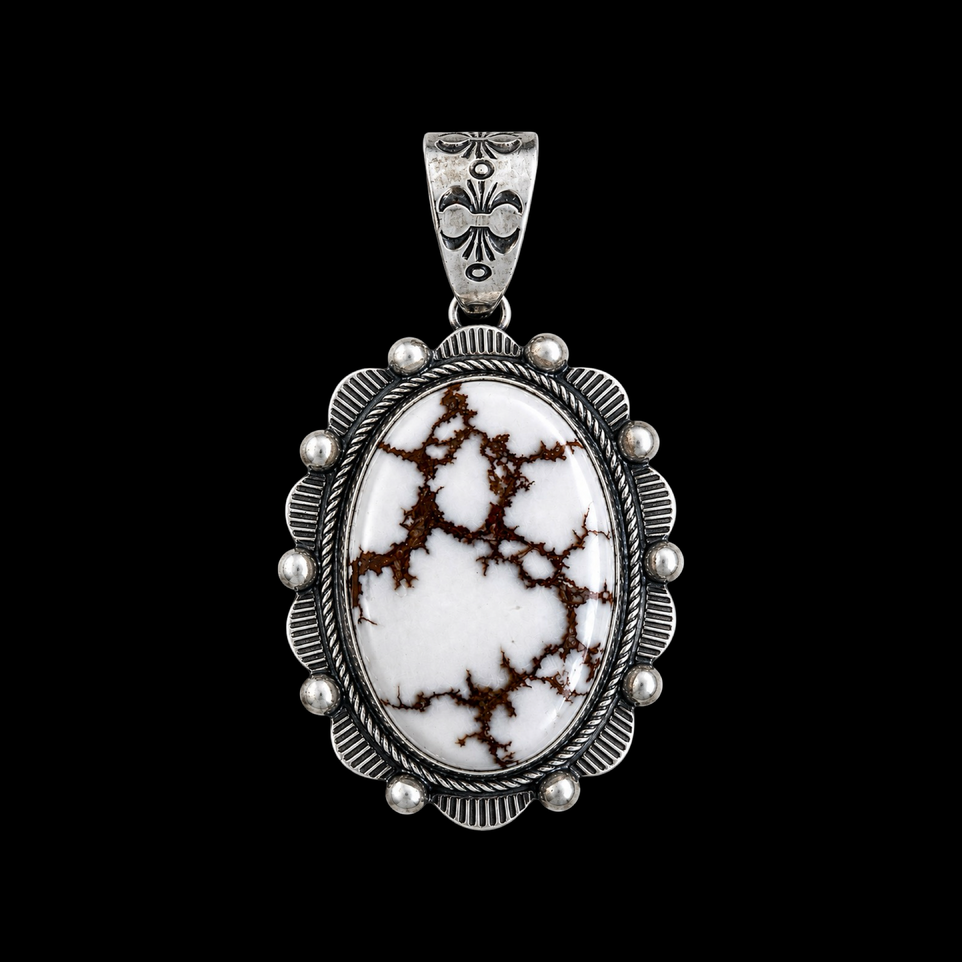 Wild Horse Jasper pendant handcrafted by Native American artist Donovan Nez