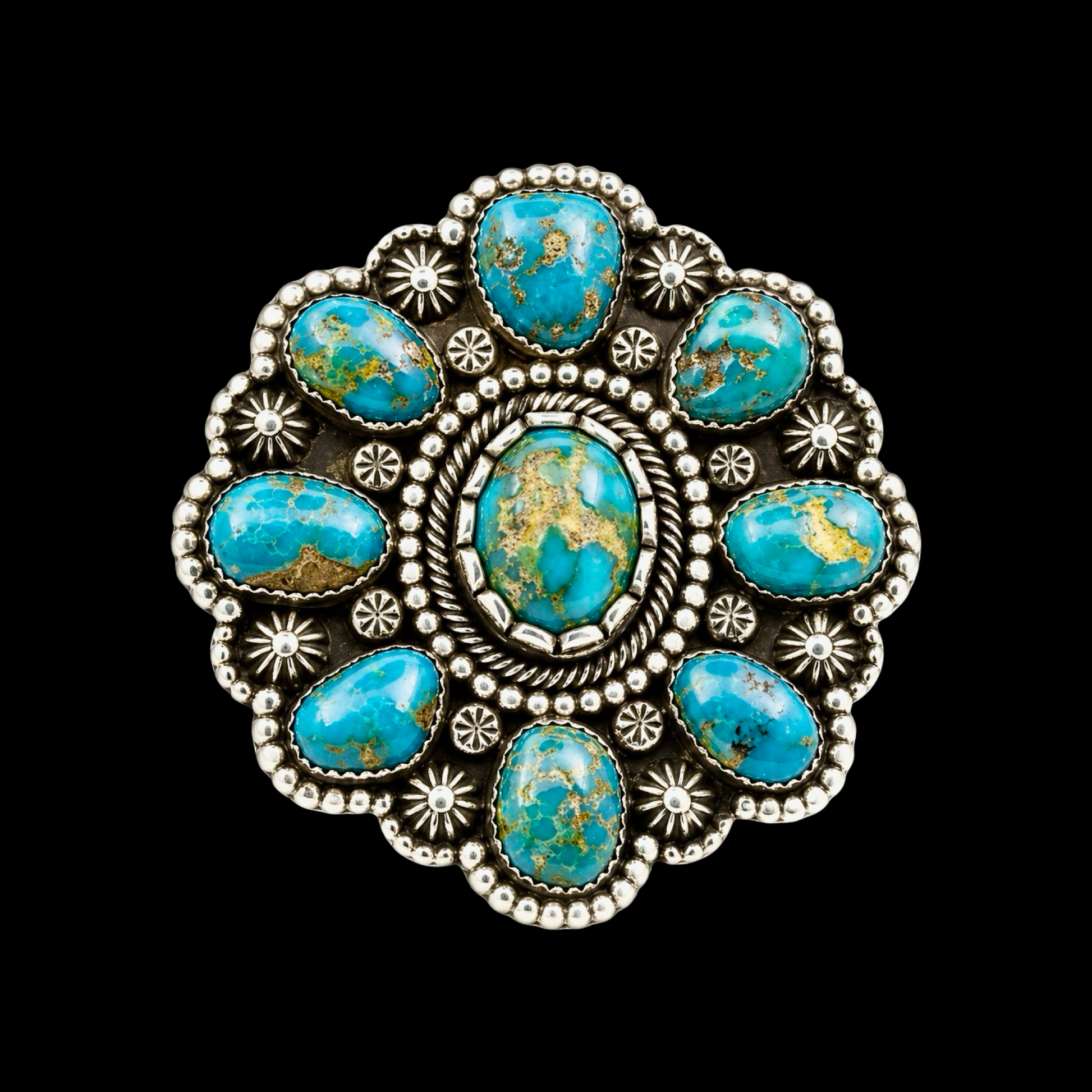 Sonoran Gold Turquoise ring handcrafted by Native American artist Braxton Parkett