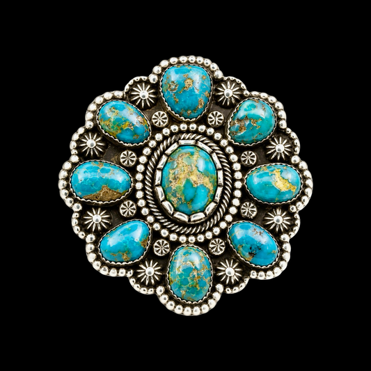 Sonoran Gold Turquoise ring handcrafted by Native American artist Braxton Parkett