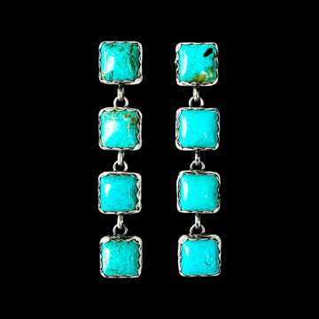 Chilean Turquoise earrings handcrafted by Native American artist Randy Billy