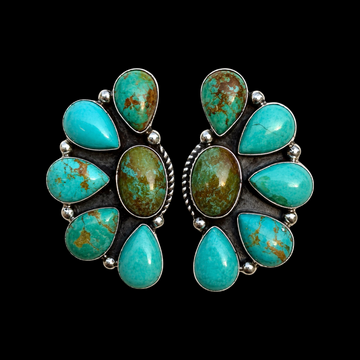 Tyrone Turquoise earrings handcrafted by Native American artist Della Wylie