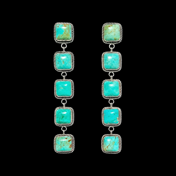 Chilean Turquoise earrings handcrafted by Native American artist Randy Billy