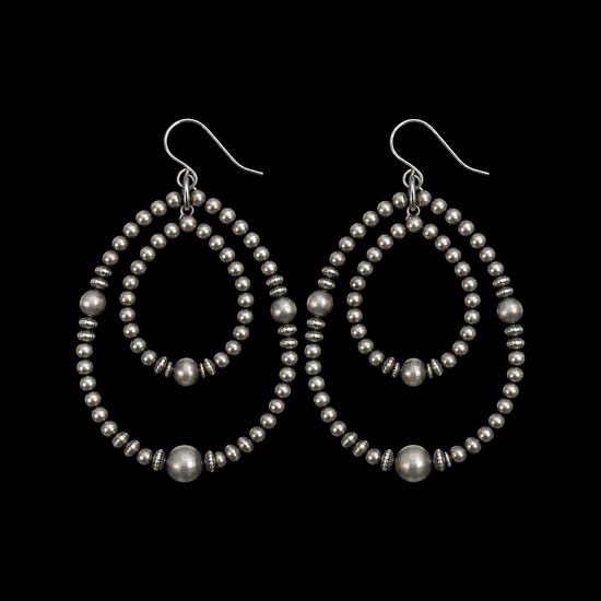 Sterling Silver earrings handcrafted by Native American artist Louisa Joe